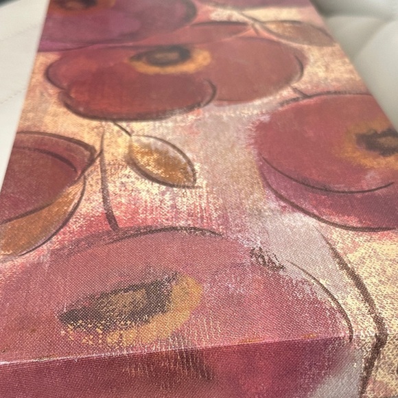 Floral Canvas Wall Art Mauve & Golden NWOT Hanging Wall Art - Picture 12 of 16
